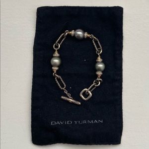 David Yurman Tahitian Pearl & Diamond Figaro Link Bracelet